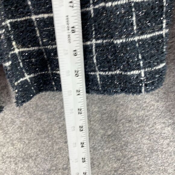 Cato Jacket Women L Large Black Plaid Collared Open Front Long Sleeve Pockets - Picture 8 of 9